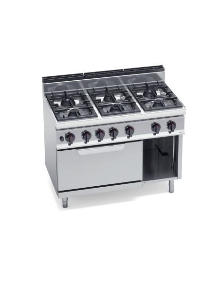 Cocina 6 fuegos gas+ horno. Quemador de horno 1200x700x900mm Macros700