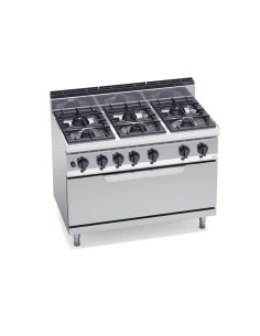Cocina de 6 fuegos a gas + horno.Quemador de 1200x700x900 mm Macros700