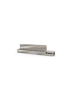 Expositor ingredientes1/4 GN 12 Cubetas Cubierta inox abatible2545x336