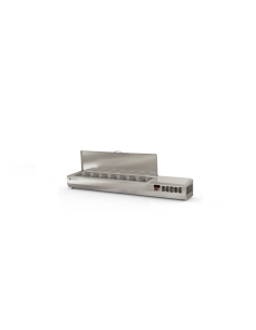 Expositor ingredientes 1/4 GN 8 Cubetas Cubierta inox abatible1795x336