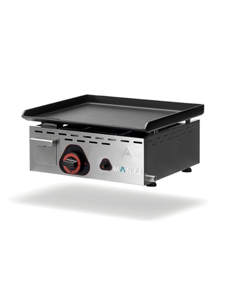 Plancha a Gas de Acero Pavonado, Lisa de Sobremesa de 460x440x210 mm MAINHO