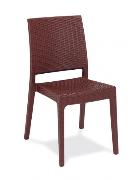 Silla M1116 Monobloc Granate/Grafito/Tórtola - Mobiliario Hostelería