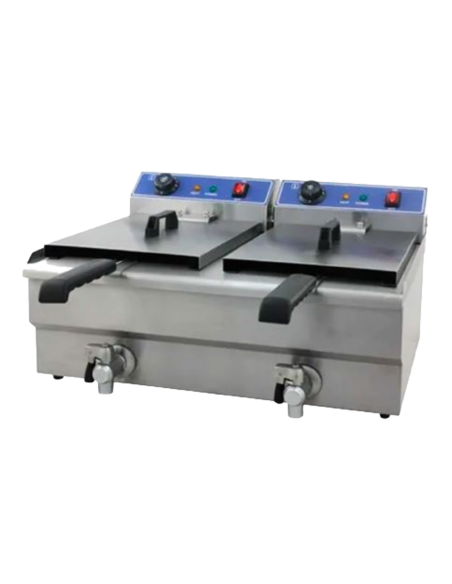 Freidora Eléctrica sobremesa 13+13L con grifo - HEF-132V