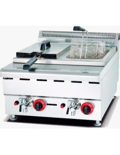 Freidora Gas sobremesa 8+8L con grifo - HGF-608