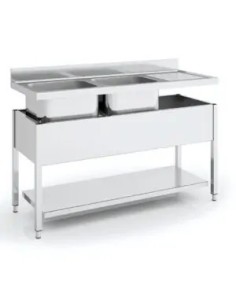 Fregadero con Mueble de Acero Inox. de Posición Izquierda 1600 x 700 Eratos