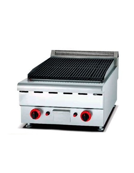 Barbacoa Gas piedra volcánica 600 mm 2 quemadores - HGL-607