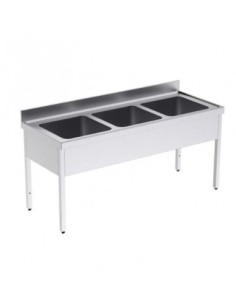 Fregadero Triple con Bastidor de Acero Inox.  de 1800 x 700 Eratos