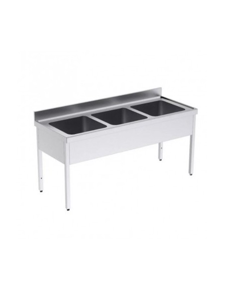 Fregadero Triple con Bastidor de Acero Inox.  de 1800 x 700 Eratos