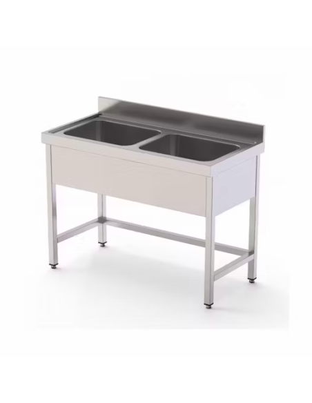 Fregadero Doble con Bastidor de Acero Inox. de 1200 x 700 Eratos