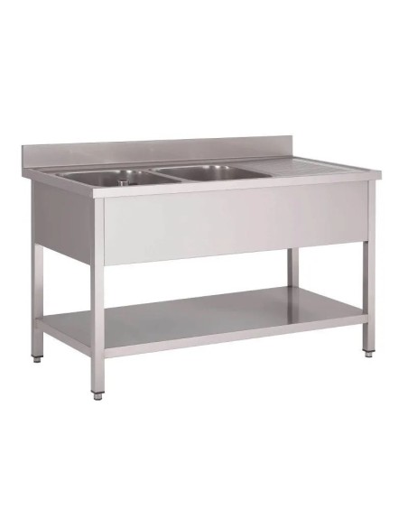 Fregadero con Mueble de Acero Inox. de Posición Izquierda 1600 x 600 Eratos