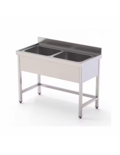Fregadero Doble con Bastidor de Acero Inox. de 1200 x 600 Eratos