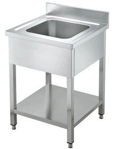 Fregadero con Bastidor  y Estante de Acero Inox. de 700 x 600 Eratos