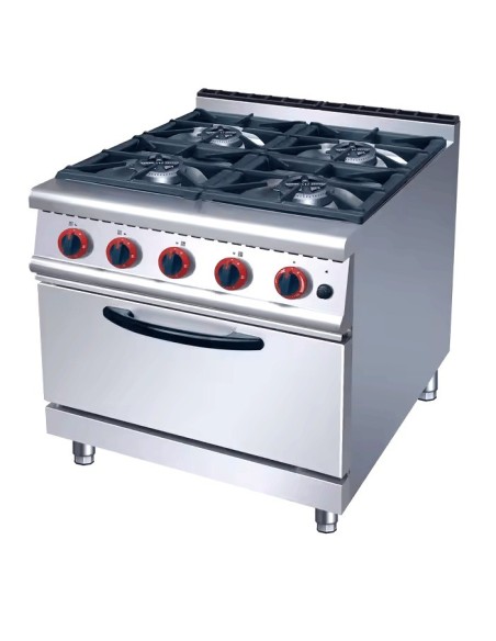 Cocinas gas 4 fuegos + Horno 700x700x920 mm - HGR-705