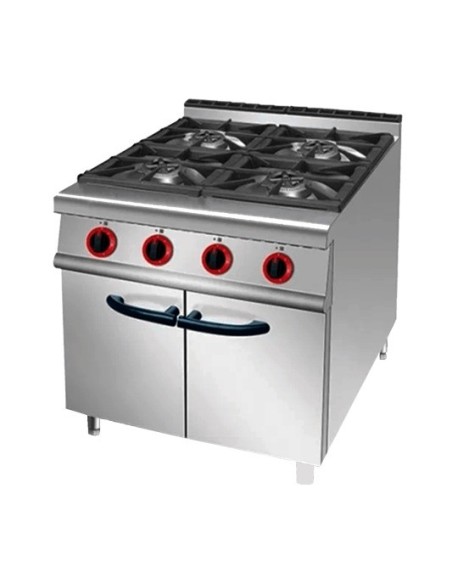 Cocina gas 4 fuegos + Mueble 2 puertas 700x700x920 mm - HGR-705B
