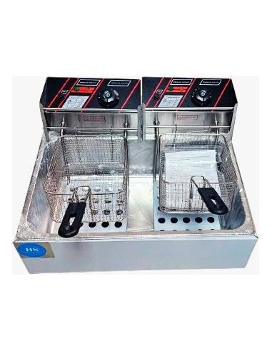 Freidora Eléctrica sobremesa 6+6L sin grifo - HEF-83