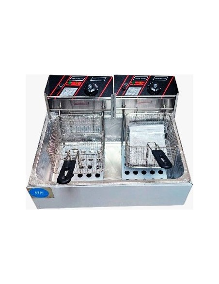 Freidora Eléctrica sobremesa 6+6L sin grifo - HEF-83