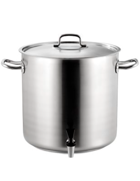 Olla con grifo y tapa 40 cm de diámetro