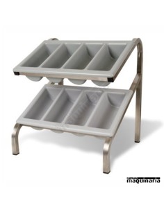 Soporte doble para bandejas porta-cubiertos GN 1/1 - Mejor precio en internet - Grupo SERGONPEC Equipacion hosteleria