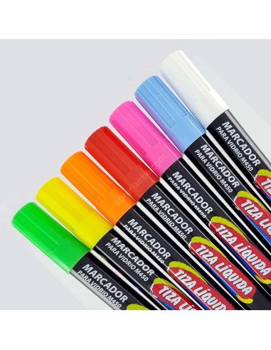 Marcadores tiza fluorescentes, grueso 2-6 mm - Oferta online - Grupo SERGONPEC