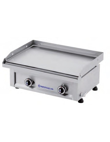 Plancha a Gas de Hierro  Lisa de Sobremesa de 605x440x230mm Serie 440