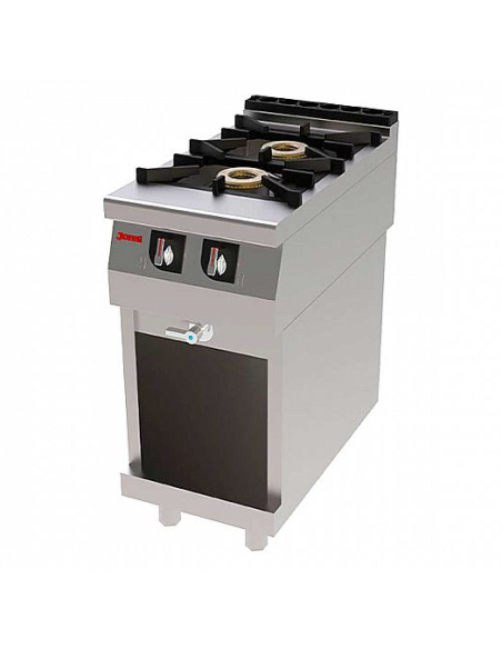 Cocina Industrial de Pie T721 CHEF (2 Quemadores con Mueble) Jemi