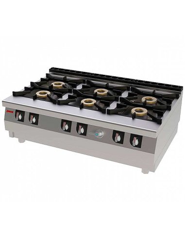 Cocina Industrial de Sobremesa S761 CHEF (6 Quemadores) Jemi