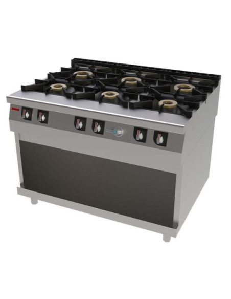 Cocina Industrial con Mueble T706 (6 fogones) Jemi