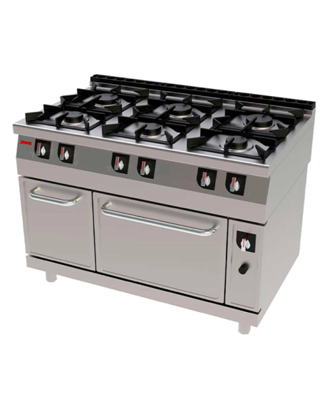 Cocina Industrial con Mueble 716 (6 fogones) Jemi