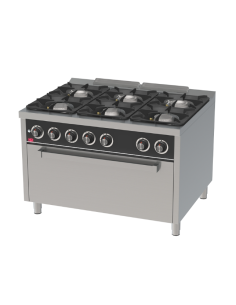 Cocina a gas 6 fuegos + horno serie 750-Compra online