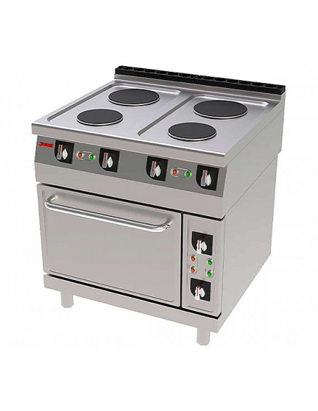 Cocina Industrial con Horno Electrica 741E (4 placas) Jemi