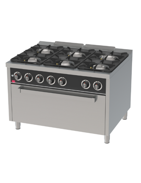 Cocina a gas 6 fuegos + horno serie 900-Compra online