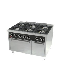 Cocina a gas 6 fuegos + horno serie 900