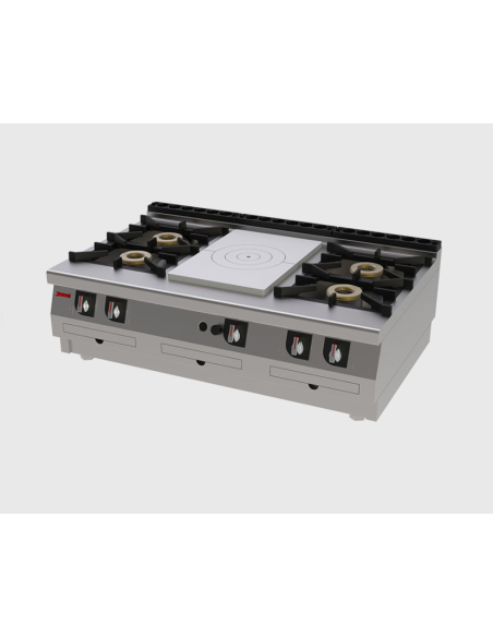 Placa de Cocción + 4 fuegos SobreMesa Jemi