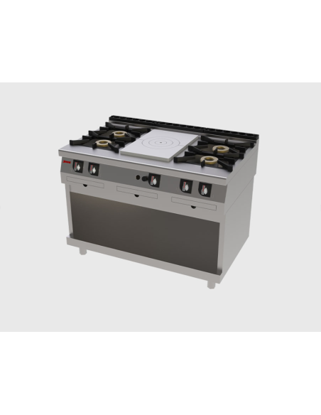 Placa de Cocción + 4 fuegos Jemi