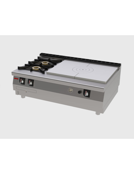 Placa de Cocción + 2 fuegos SobreMesa Jemi