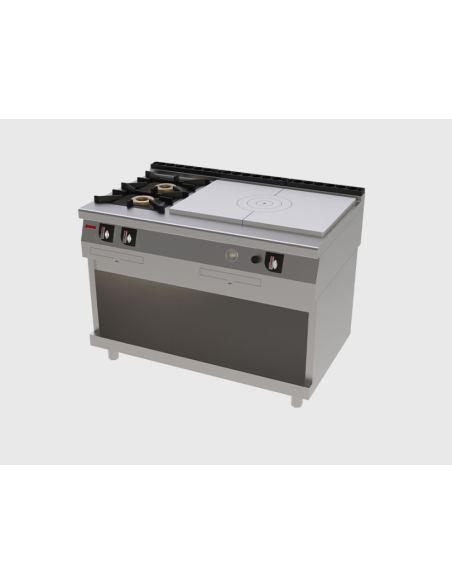 Placa de Cocción + 2 Fuegos Jemi