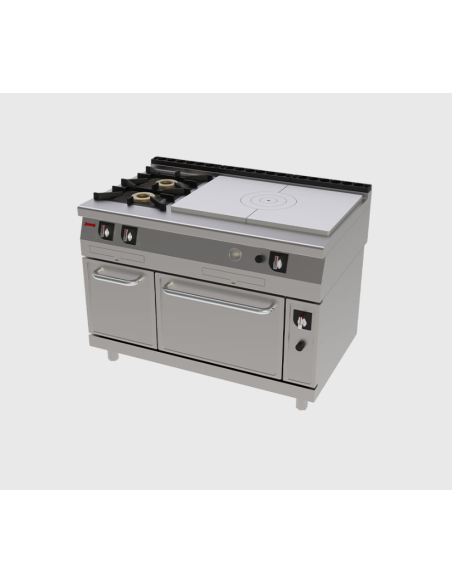 Placa de Cocción + 2 fuegos con Horno Jemi