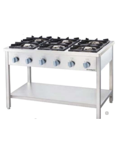 Cocina 6 Quemadores Atornillada 1200x700x850mm Stalgast