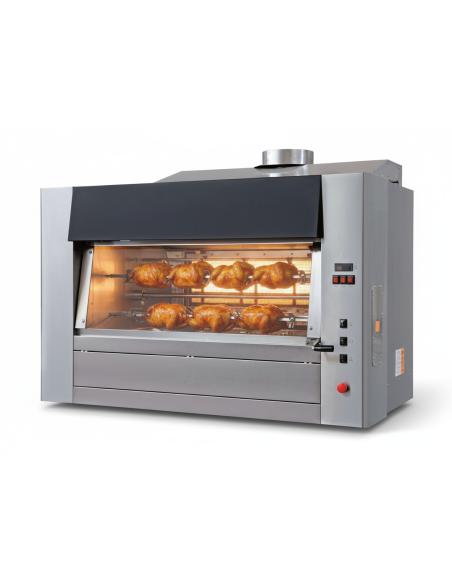 Asador de Pollos Leña 18 Espadas 159x135x130 Granita
