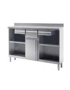 Mueble cafetero 1500X600X1050 HS INOX