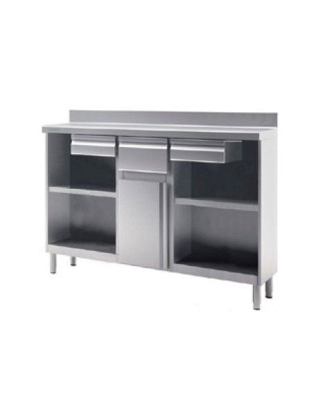 Mueble cafetero 1500X600X1050 HS INOX