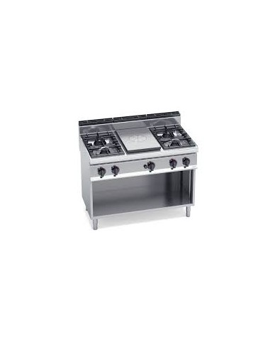Cocina 4 fuegos a gas + Placa Radiante + Mueble modelo G7T4P4FM BERTOS