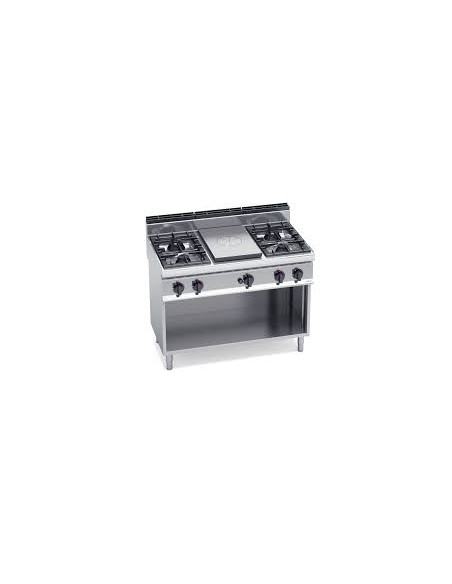 Cocina 4 fuegos a gas + Placa Radiante + Mueble modelo G7T4P4FM BERTOS