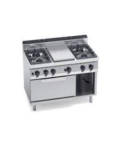 Cocina 4 fuegos a gas + Placa Radiante + Horno GN 2/1 modelo G7T4P4F+FG
