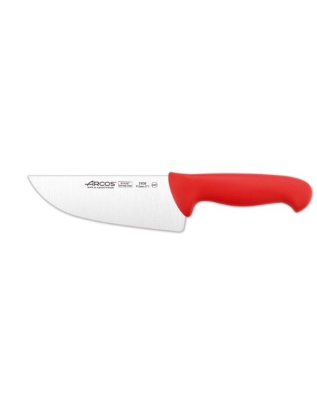 Cuchillo Carnicero Hoja Ancha de 170 mm, Mango Rojo