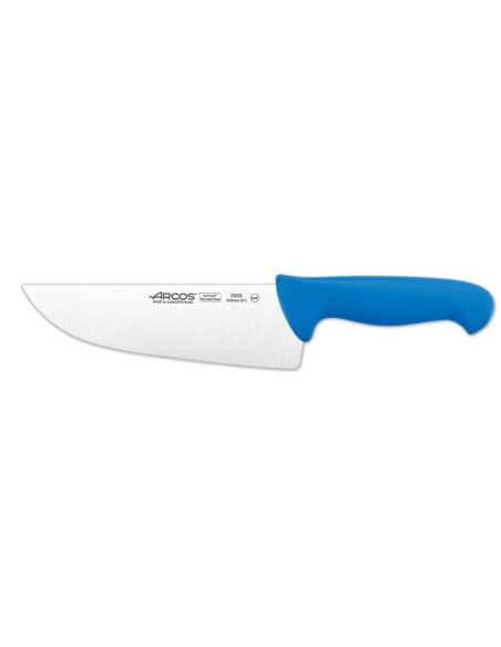 Cuchillo Carnicero Hoja Ancha de 200 mm, Mango Azul