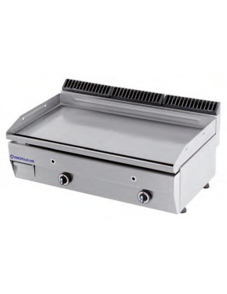 Plancha a Gas de Hierro  Mixta de Sobremesa de 900x550x290 mm con Espesor 15 mm REPAGAS