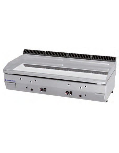 Plancha de Cromo Duro Semi-Ranurada Sobremesa a Gas 1200x550x290 mm Repagas