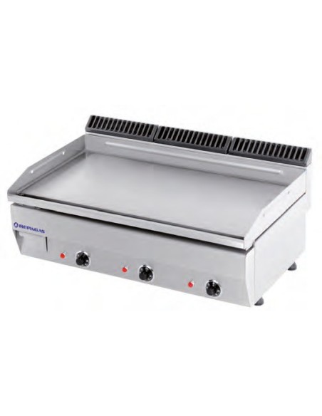 Plancha Eléctrica Mixta de Hierro, Sobremesa de 900x550x290 mm Repagas